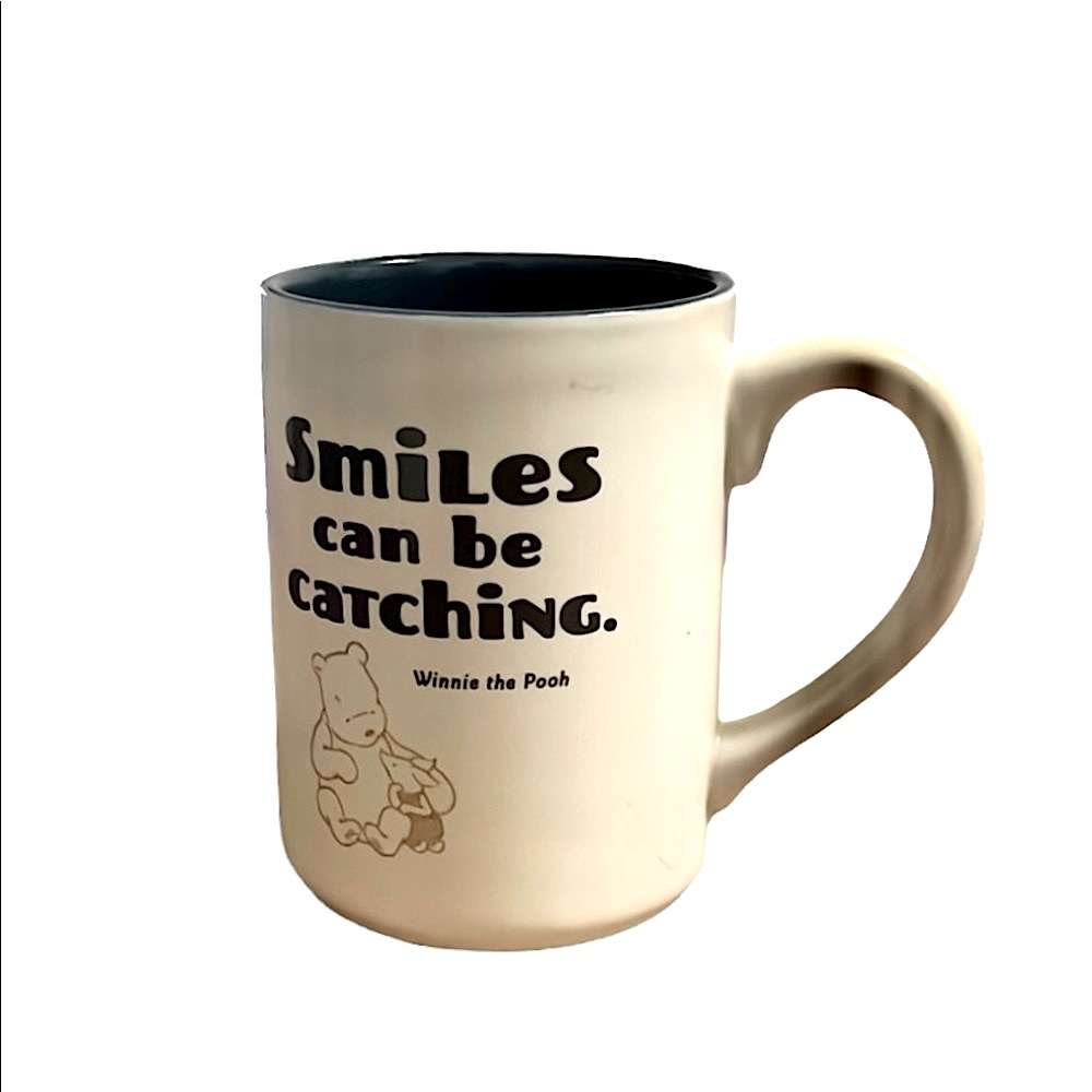 Winnie the Pooh Mug – “Smiles Can Be Catching” Quote – Disney Ceramic Cup